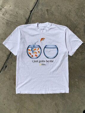 I Just Gotta Be Me Flying Goldfish T-shirt - Vintage National Tee 90s 00s Style